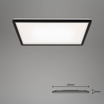 Briloner 7060-015 - LED stmievateľný prisadený panel SLIM LED/22W/230V 2700-6500K 42x42 cm čierny Wi-Fi Tuya + diaľkové ovládanie