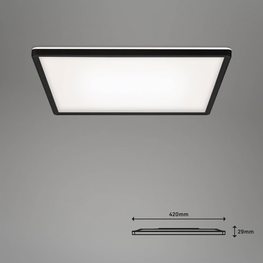 Briloner 7060-015 - LED stmievateľný prisadený panel SLIM LED/22W/230V 2700-6500K 42x42 cm čierny Wi-Fi Tuya + diaľkové ovládanie
