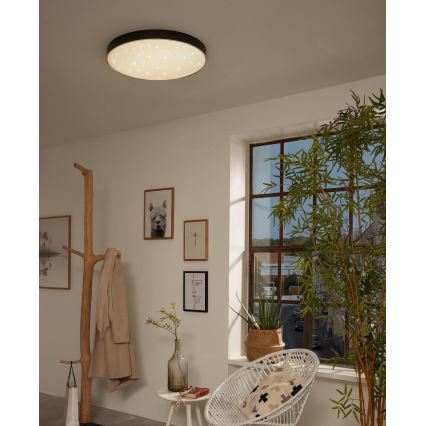 Briloner 7075-415 - LED Stropné svietidlo STAR SKY LED/24,5W/230V 4000K pr. 38 cm čierna