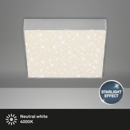 Briloner 7077-414 - LED Stropné svietidlo STAR SKY LED/16W/230V 4000K 21x21 cm strieborná