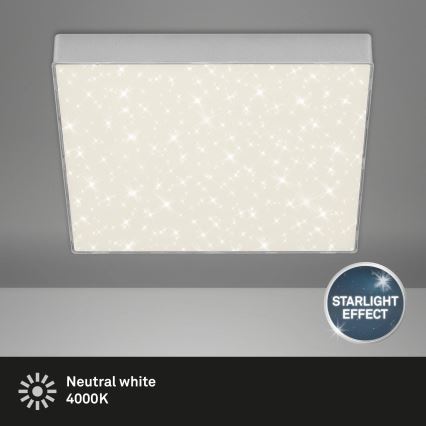 Briloner 7078-414 - LED Stropné svietidlo STAR SKY LED/21W/230V 4000K 28x28 cm strieborná