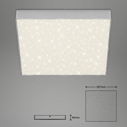 Briloner 7078-414 - LED Stropné svietidlo STAR SKY LED/21W/230V 4000K 28x28 cm strieborná