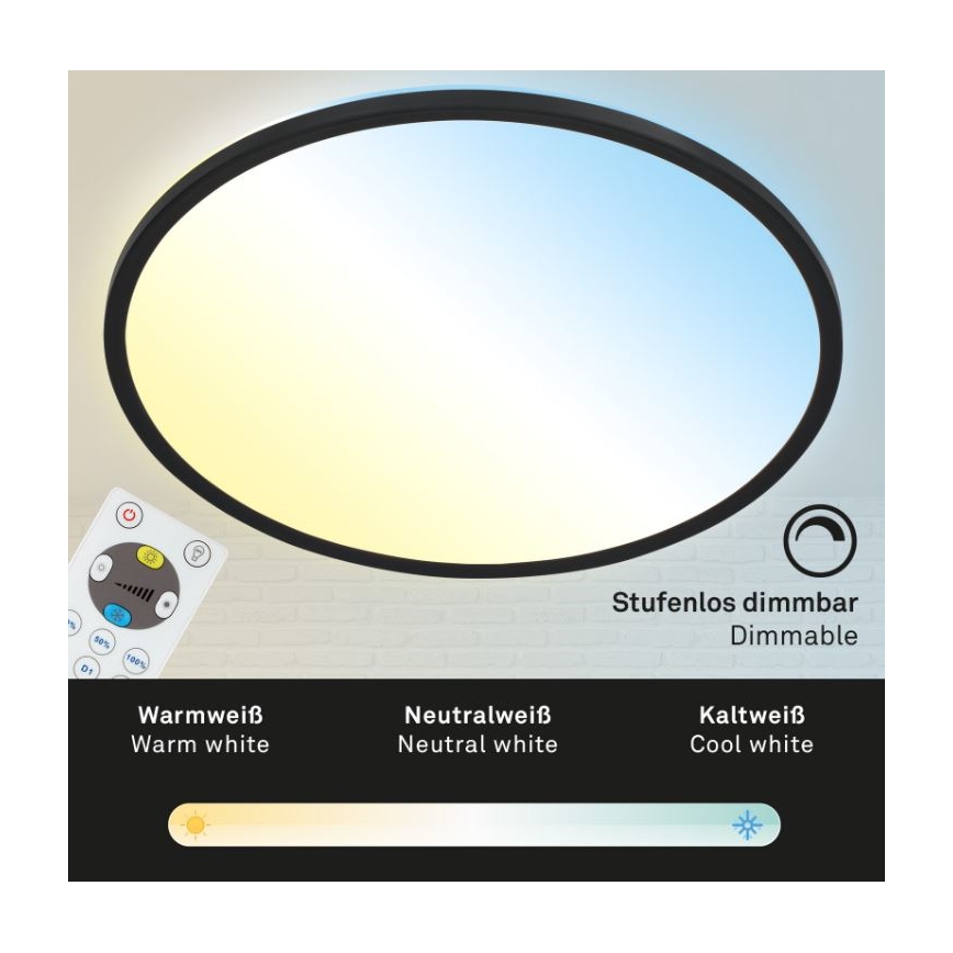 Briloner 7079-015 - LED Stmievateľné stropné svietidlo SLIM LED/18W/230V 2700-6500K + diaľkové ovládanie