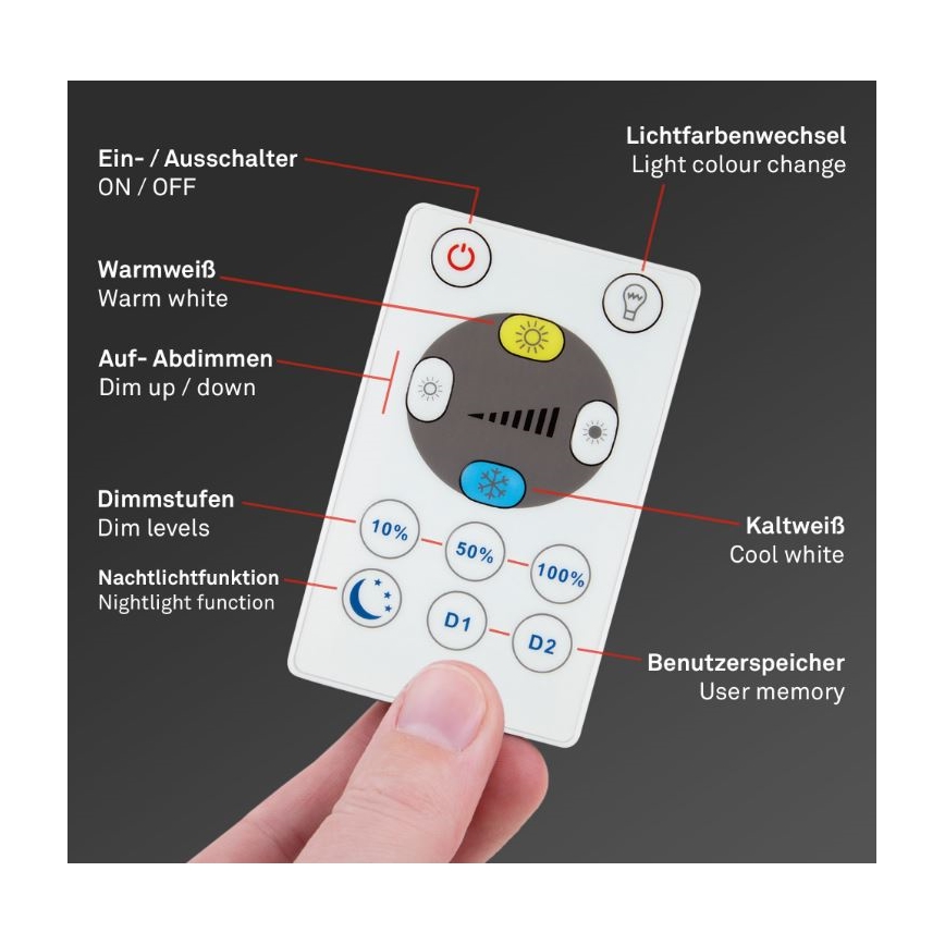 Briloner 7079-015 - LED Stmievateľné stropné svietidlo SLIM LED/18W/230V 2700-6500K + diaľkové ovládanie