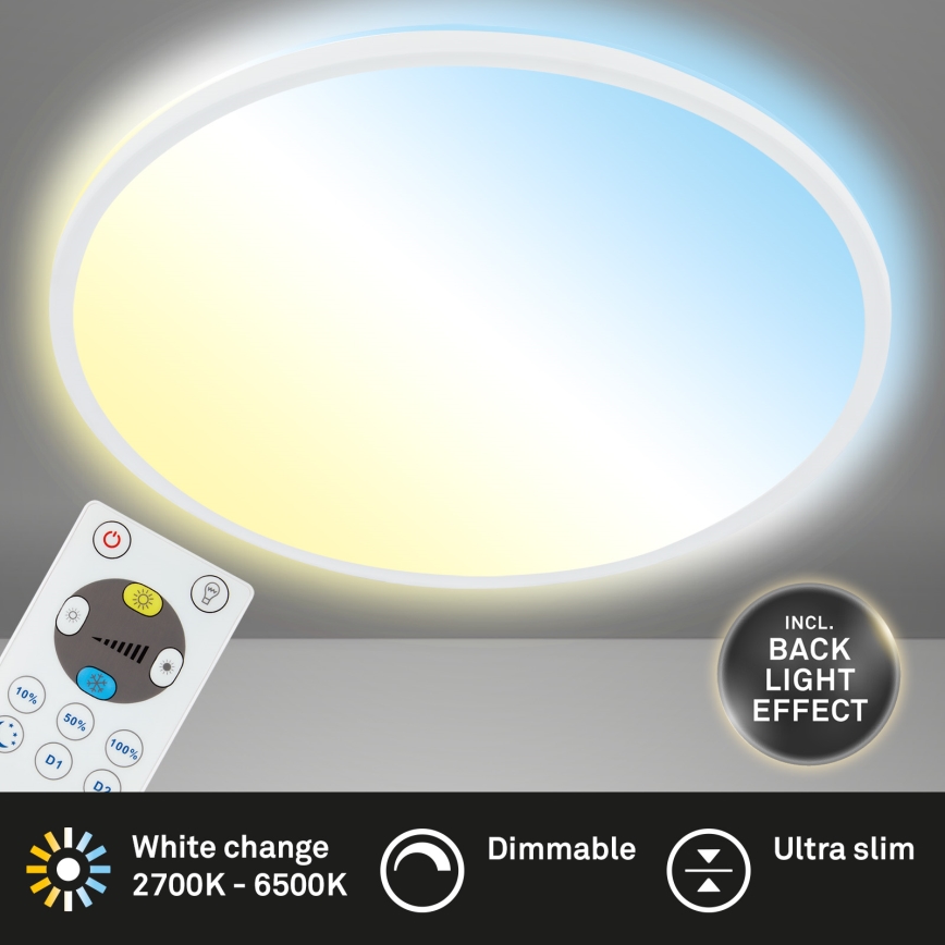 Briloner 7080-016 - LED Stmievateľné stropné svietidlo SLIM LED/22W/230V 2700-6500K + diaľkové ovládanie