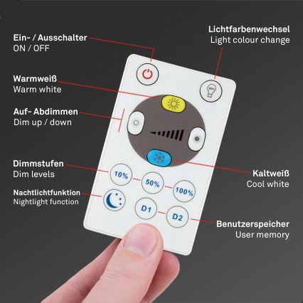 Briloner 7081-016 - LED Stmievateľné stropné svietidlo SLIM LED/18W/230V 2700-6500K + diaľkové ovládanie