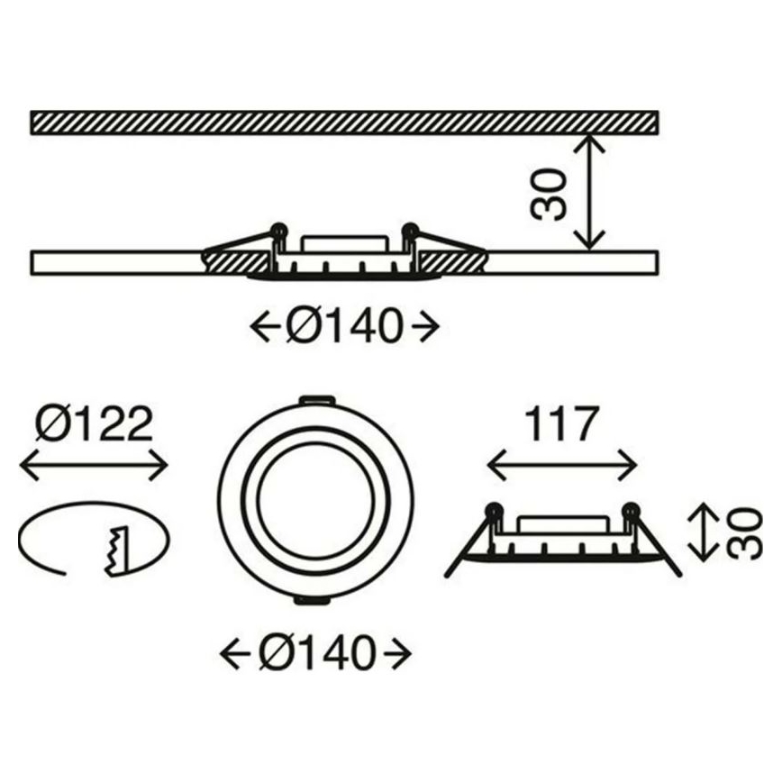 Briloner 7116-432 - SADA 3x LED Kúpeľňové podhľadové svietidlo FLAT IN LED/9W/230V IP23