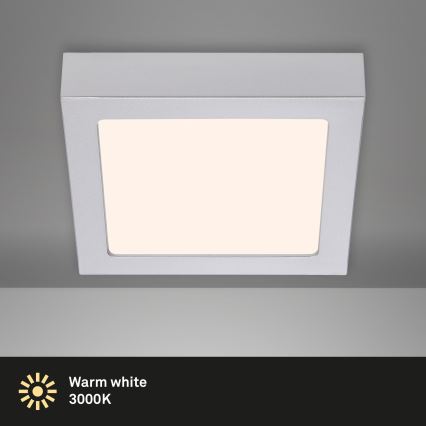 Briloner 7123-014 - LED Stropné svietidlo FIRE LED/12W/230V 3000K 17x17cm strieborné