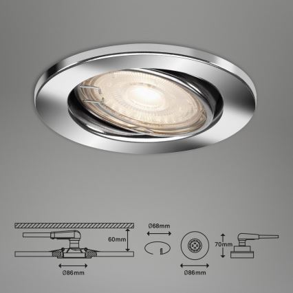 Briloner 7144-038 - SADA 3x LED Kúpeľňové podhľadové svietidlo SLIDE GU10/3,5W/230V IP23