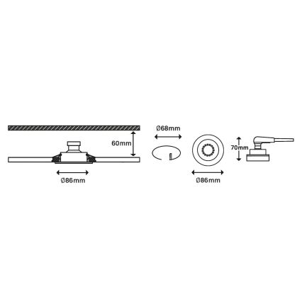 Briloner 7148-032 - SADA 3xLED Stmievateľné kúpeľňové svietidlo 1xGU10/5W/230V IP23