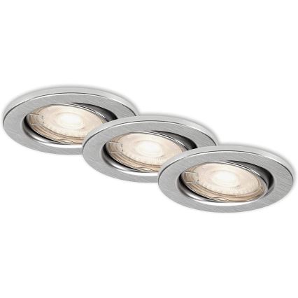 Briloner 7149-039 - SADA 3xLED Stmievateľné kúpeľňové svietidlo 1xGU10/5W/230V IP23