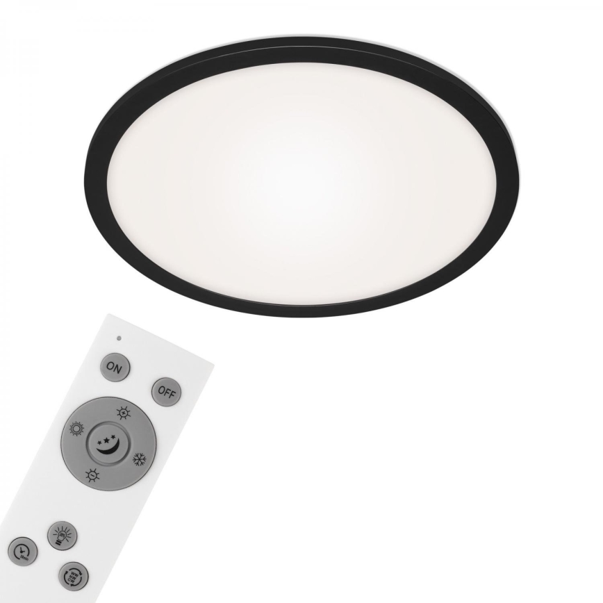 Briloner 7168-015 - LED Stmievateľné stropné svietidlo PIATTO LED/22W/230V 3000-6500K pr. 40 cm čierna + diaľkové ovládanie
