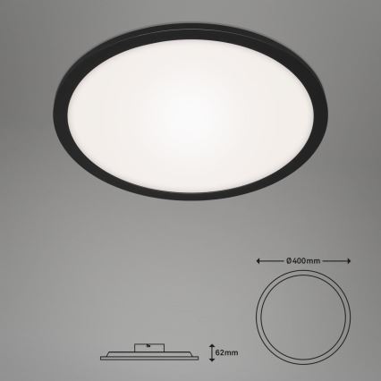Briloner 7168-015 - LED Stmievateľné stropné svietidlo PIATTO LED/22W/230V 3000-6500K pr. 40 cm čierna + diaľkové ovládanie