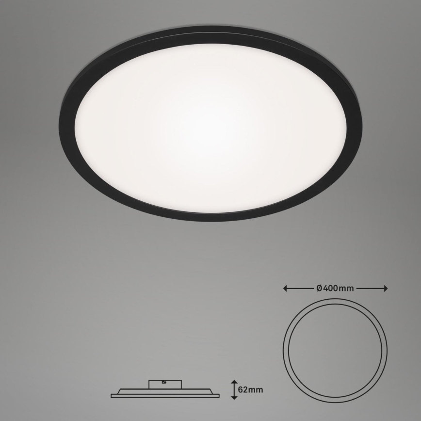 Briloner 7168-015 - LED Stmievateľné stropné svietidlo PIATTO LED/22W/230V 3000-6500K pr. 40 cm čierna + diaľkové ovládanie