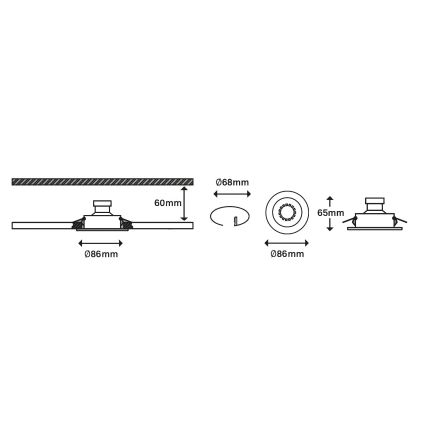 Briloner 7182-032 - SADA 3xLED Stmievateľné kúpeľňové svietidlo 1xGU10/5W/230V IP23