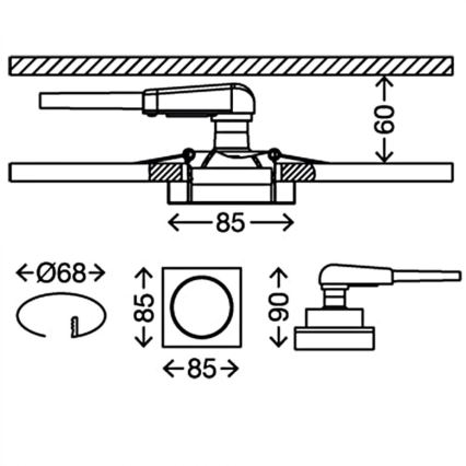 Briloner 7200-010 - LED Podhľadové svietidlo ATTACH 1xGU10/3W/230V