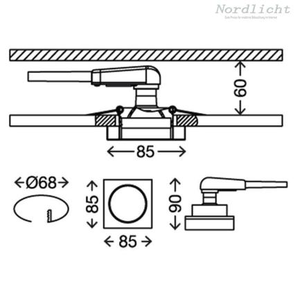 Briloner 7200-016 - LED Kúpeľňové podhľadové svietidlo ATTACH 1xGU10/3W/230V