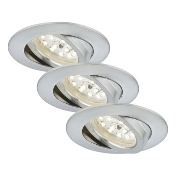 Briloner 7209-039 - SADA 3x LED Kúpeľňové podhľadové svietidlo ATTACH LED/5W/230V IP23 matný chróm