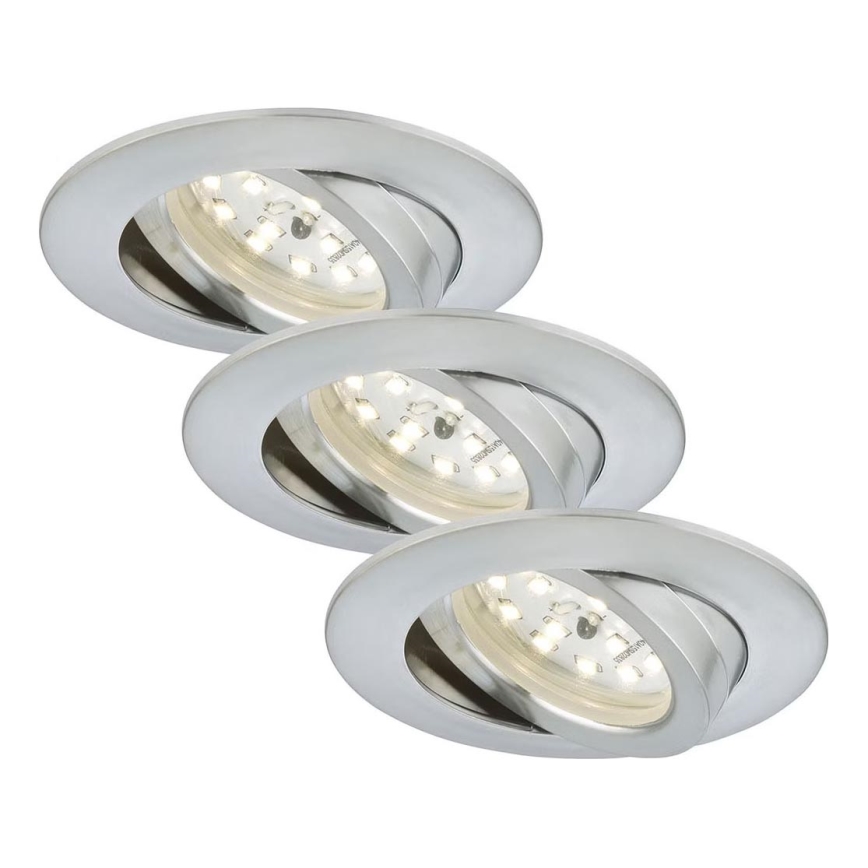 Briloner 7209-039 - SADA 3x LED Kúpeľňové podhľadové svietidlo ATTACH LED/5W/230V IP23 matný chróm