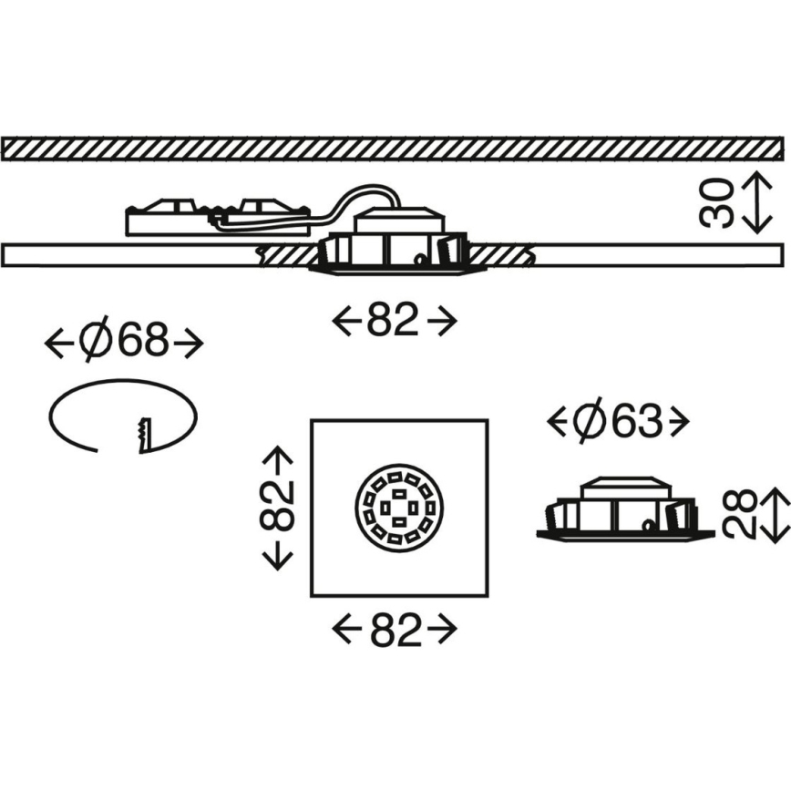 Briloner 7210-036 - SADA 3x LED Kúpeľňové podhľadové svietidlo ATTACH LED/5W/230V IP23 biela
