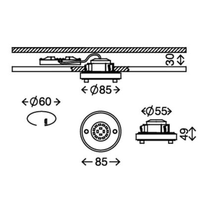 Briloner 7214-019 - LED Kúpeľňové podhľadové svietidlo ATTACH LED/5W/230V IP44 3000K guľatý