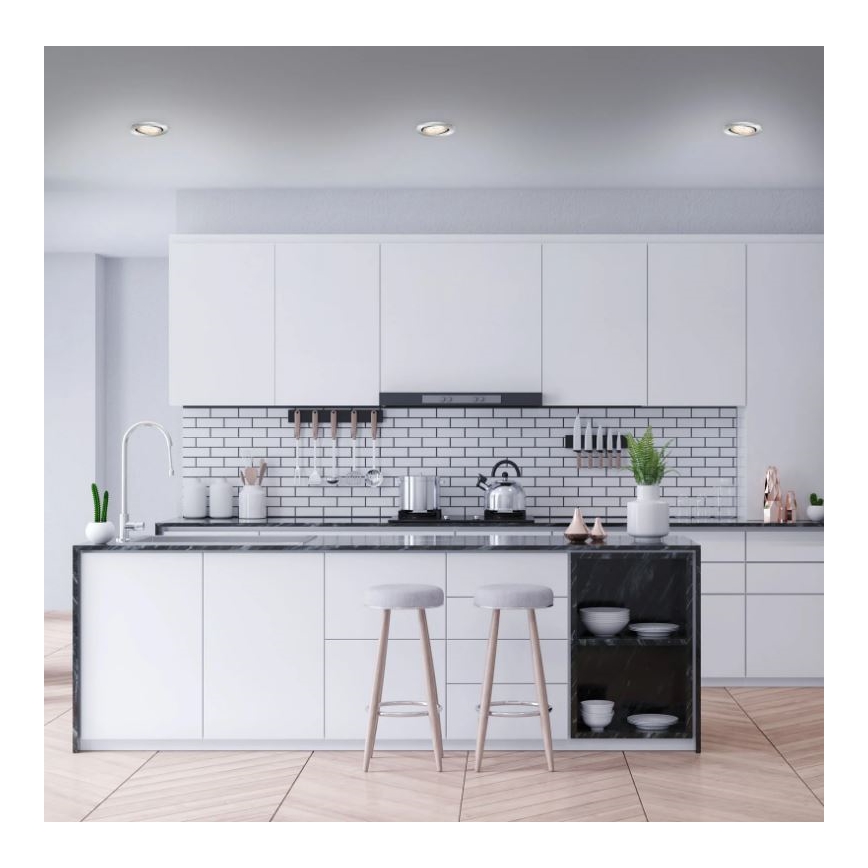 Briloner 7219-038 - SADA 3x LED Stmievateľné kúpeľňové podhľadové svietidlo 1xGU10/5W/230V IP23