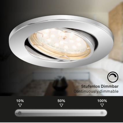 Briloner 7219-038 - SADA 3x LED Stmievateľné kúpeľňové podhľadové svietidlo 1xGU10/5W/230V IP23