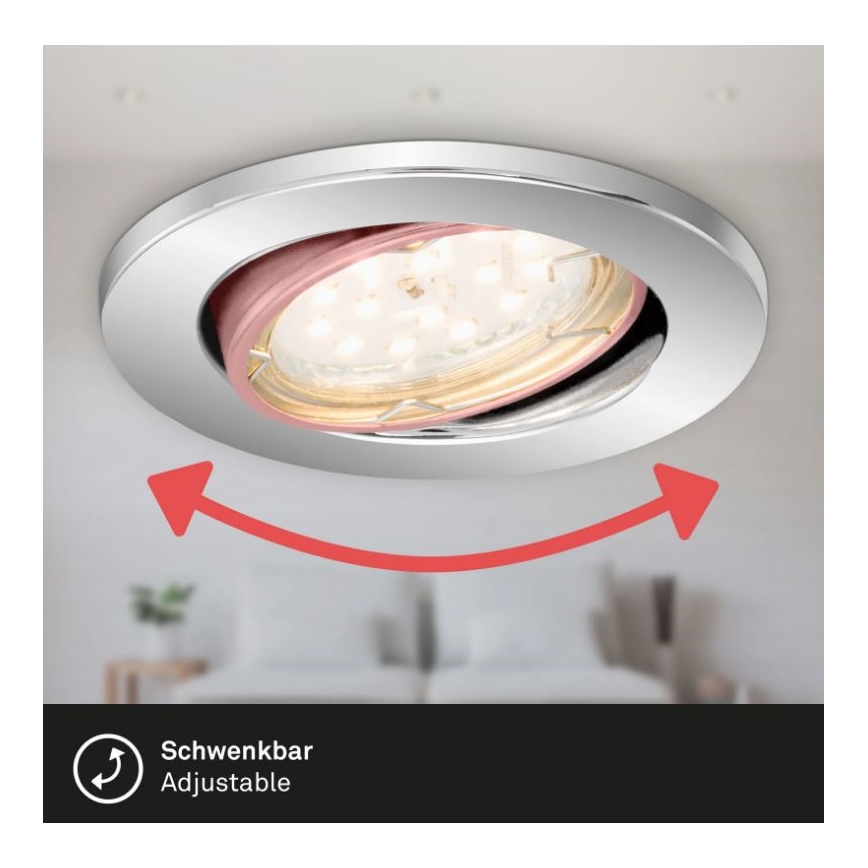 Briloner 7219-038 - SADA 3x LED Stmievateľné kúpeľňové podhľadové svietidlo 1xGU10/5W/230V IP23