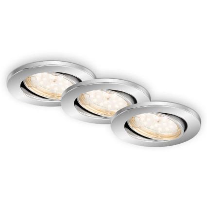 Briloner 7219-038 - SADA 3x LED Stmievateľné kúpeľňové podhľadové svietidlo 1xGU10/5W/230V IP23