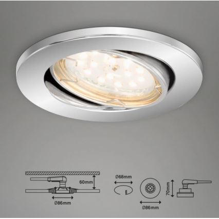 Briloner 7219-038 - SADA 3x LED Stmievateľné kúpeľňové podhľadové svietidlo 1xGU10/5W/230V IP23