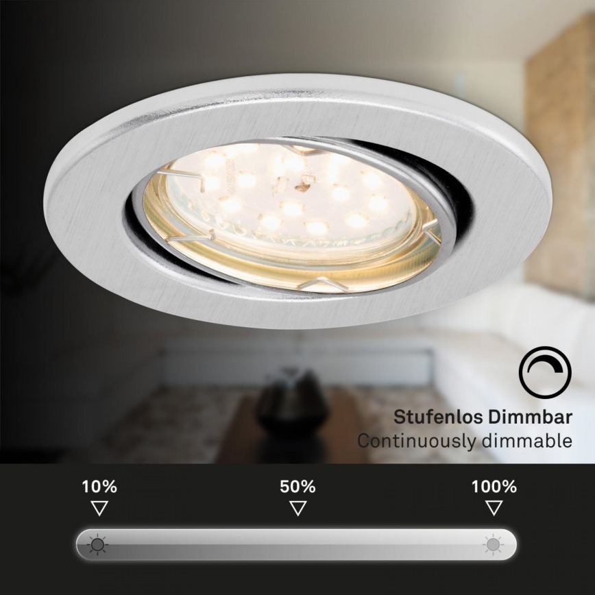 Briloner 7219-039 - Sada 3x LED Stmievateľné kúpeľňové podhľadové svietidlo FIT 1xGU10/5W/230V IP23