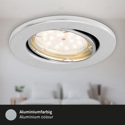 Briloner 7219-039 - Sada 3x LED Stmievateľné kúpeľňové podhľadové svietidlo FIT 1xGU10/5W/230V IP23
