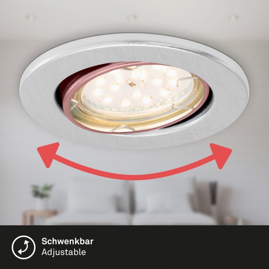 Briloner 7219-039 - Sada 3x LED Stmievateľné kúpeľňové podhľadové svietidlo FIT 1xGU10/5W/230V IP23