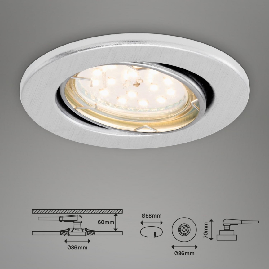 Briloner 7219-039 - Sada 3x LED Stmievateľné kúpeľňové podhľadové svietidlo FIT 1xGU10/5W/230V IP23