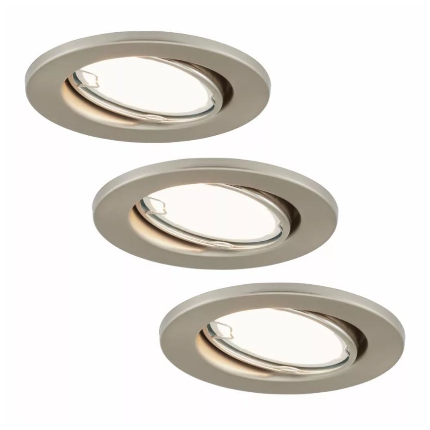 Briloner 7221-032 - SADA 3x LED Kúpeľňové podhľadové svietidlo 1xGU10/3W/230V IP23 matný chróm