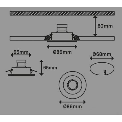 Briloner 7221-032 - SADA 3x LED Kúpeľňové podhľadové svietidlo 1xGU10/3W/230V IP23 matný chróm