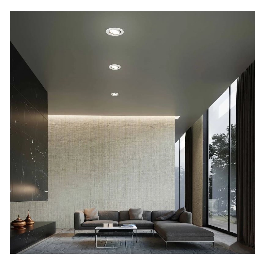 Briloner 7221-039 - SADA 3x LED Kúpeľňové podhľadové svietidlo 1xGU10/3W/230V IP23 strieborná