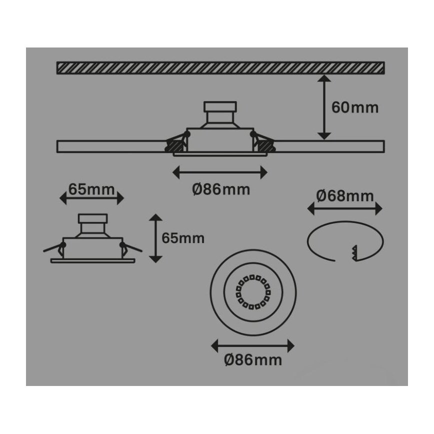 Briloner 7221-039 - SADA 3x LED Kúpeľňové podhľadové svietidlo 1xGU10/3W/230V IP23 strieborná
