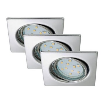 Briloner 7230-038 - SADA 3x LED Kúpeľňové podhľadové svietidlo 1xGU10/3W/230V IP23