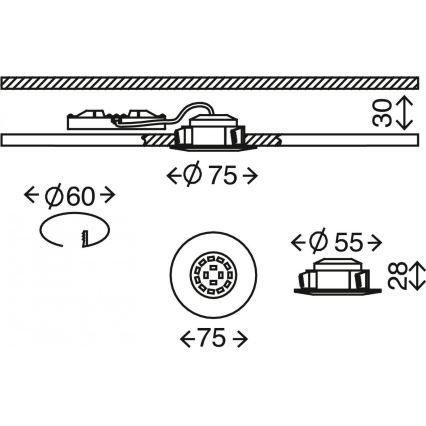 Briloner 7231-019 - LED Stmievateľné kúpeľňové podhľadové svietidlo LED/5,5W/230V IP44