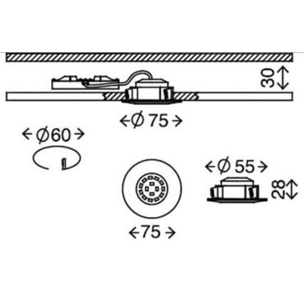 Briloner 7231-031- SADA 3x LED Stmievateľné kúpeľňové podhľadové svietidlo LED/5,5W/230V IP44