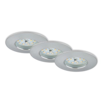 Briloner 7231-039 - Sada 3× LED stmievateľných zapustených kúpeľňových svietidiel LED/5,5 W/230 V IP44 matný chróm