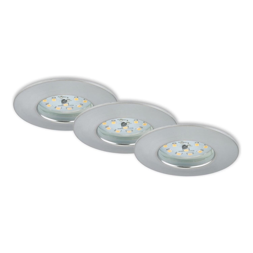 Briloner 7231-039 - Sada 3× LED stmievateľných zapustených kúpeľňových svietidiel LED/5,5 W/230 V IP44 matný chróm