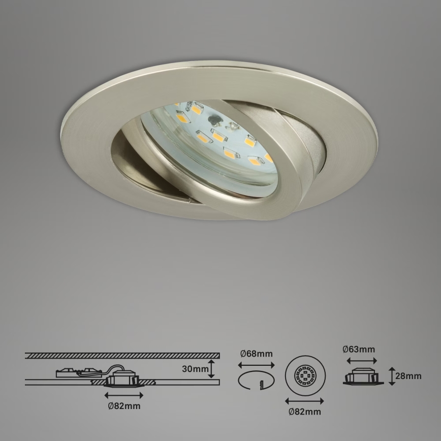 Briloner 7232-032 - SADA 3 ks stmievateľných LED kúpeľňových podhľadových svietidiel ATTACH LED/5,5W/230V IP23