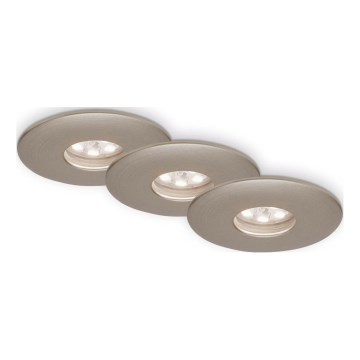 Briloner 7240-032 - SADA 3x LED Kúpeľňové podhľadové svietidlo ATTACH LED/1,8W/230V IP44 matný chróm
