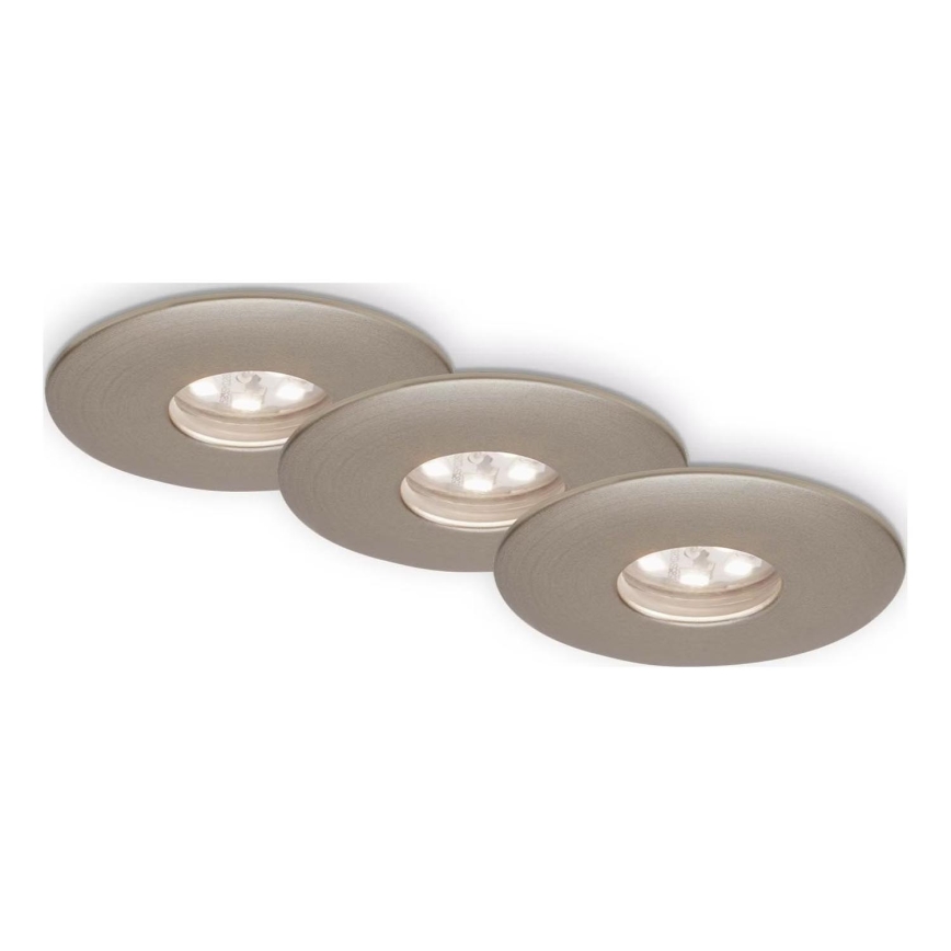 Briloner 7240-032 - SADA 3x LED Kúpeľňové podhľadové svietidlo ATTACH LED/1,8W/230V IP44 matný chróm