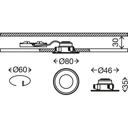 Briloner 7257-039 - SADA 3x LED Kúpeľňové podhľadové svietidlo ATTACH LED/4,5W/230V IP44