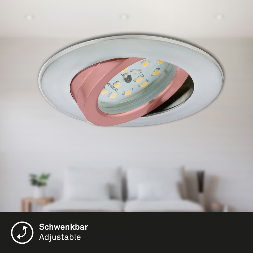 Briloner 7296-039 - SADA 3x stmievateľných LED kúpeľňových zapustených svietidiel 1xLED/6,5W/230V 3000K IP23 matný chróm