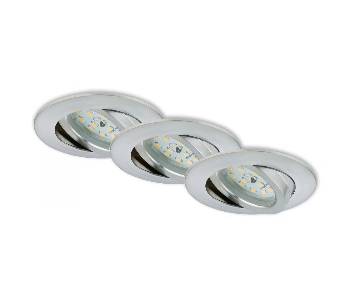 Briloner 7296-039 - Sada 3× LED kúpeľňových podhľadových svietidiel LED/6,5W/230V IP23 7296-039