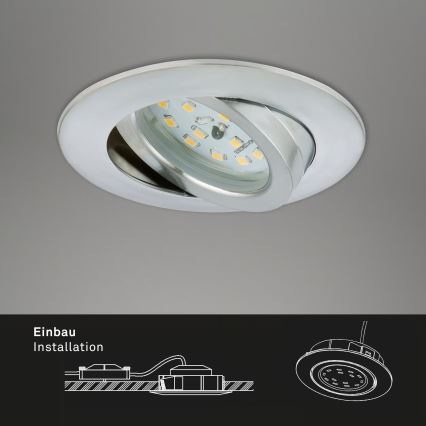Briloner 7296-039 - Sada 3× stmievateľných kúpeľňových zapustených LED svietidiel LED/6,5 W/230 V 3000 K IP23, matný chróm